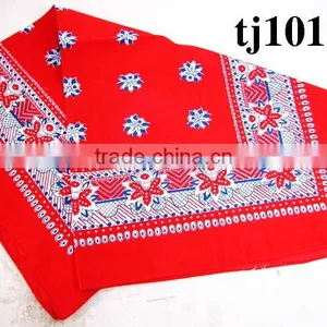 Stylish Multifunctional Red Lattice Bandana as Neckerchief, Headwear, Etc. thumbnail-4