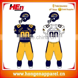 Hongen Apparel Heat Transfer Black American Football Jersey Capless Sleeves Football Jersey thumbnail-1