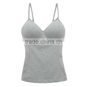 OEM/ODM Service Sexy Women Adjustable Strap Built In Bra Tank Tops Body Underwear For Sleeveless thumbnail-1