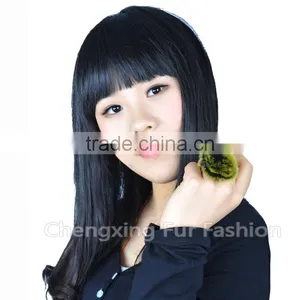 CX-A-64F Rabbit Fur Cute Flower Fashion Ring thumbnail-5