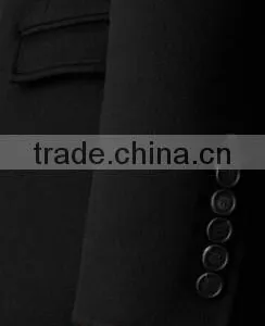 2014 Men Coat Double-Breasted Black Color Wool thumbnail-2
