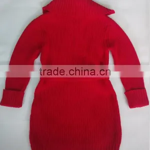 In-stock New Fashion Salior Collar Long Sleeve Belt Knitted Girls Cardigan thumbnail-2