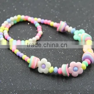Zm35071a Korean Colorful Jewellery Children Statement Beads Necklace Set thumbnail-3