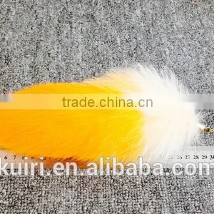Colorful Fox Fur Keychains 100% Real Fox Fur Rehinstone Tail Bag Pendants Accessory thumbnail-5