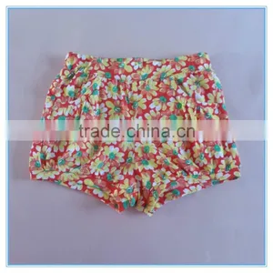 OEM Factory Price Super Comfortable 100%cotton Fabric Children Girl's Pants Stretch Colorful Pants Flower Printed Pants Trousers thumbnail-1