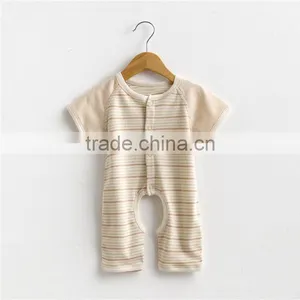 Wholesale Organic Baby Clothes 100% Organic Cotton Striped Romper Baby Clothing thumbnail-1