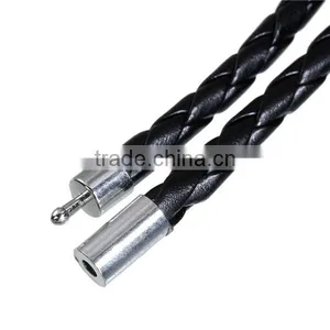 Black Braided Cord Magnetic Clasps Leather Football Bracelet Handmade Leather Bracelet thumbnail-2
