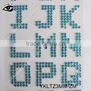 Self Adhesive Rhinestone Sticker 3MM Acrylic Letter Pattern Sticker Decal thumbnail-2