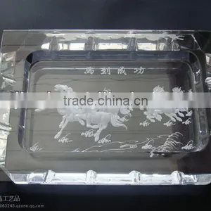 Engraved Crystal Ashtray thumbnail-1