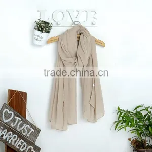 New Fashion Custom Viscose Lace Trimming Hijab Scarf thumbnail-6
