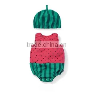 Cartoon Animal Fruit Sleeveless 100% Cotton Baby Romper With Hat thumbnail-3
