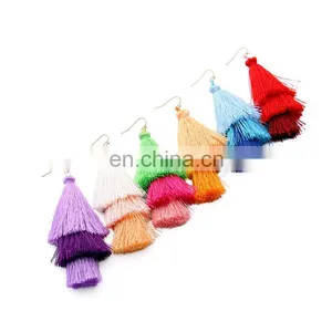 Fringe Drops String Thread Tassel Earrings thumbnail-1