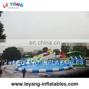 Factory Price Mobile Land Water Amusement Park With Water Pool thumbnail-1