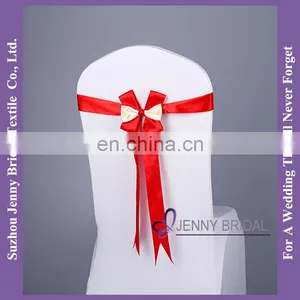 SH092A Satin Ribbon Bow Grosgrain Ribbon Satin Chair Sash thumbnail-4