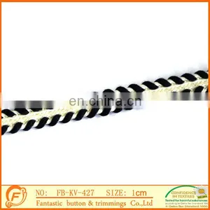 2017 Hot Fashion Fantastic Black and White Mix Color Weave Fashion Braid for Clothes Dress thumbnail-2
