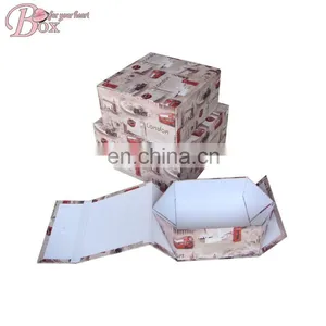 Hot Sale Cardboard Flower Clothing Storage Box Folded Paper Floded Hat Box thumbnail-6