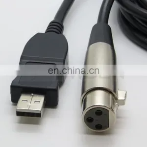 XLR Female to USB Male Microphone Mic Link Cable 3M 10FT thumbnail-4