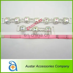 Wholesale Color ab & Clear Crystal Rhinestone Connector for Bikini/swimsuits thumbnail-1