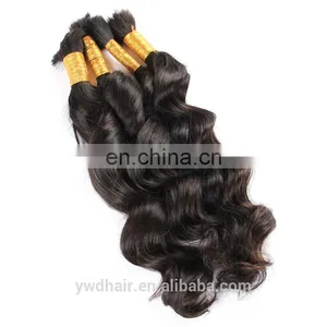 Unprocessed 8A Wholesale Indian Virgin Hair Full Cuticle Ponytail Bulk Hair Deep Wave Human Hair For Braiding Paypal Accept thumbnail-4