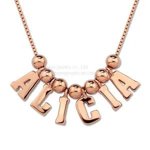 Multiple Letters Name Necklace in Silver Initial Charm Pendant Necklace Best Friends Gifts thumbnail-1