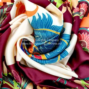 Wholesale Hot Sale Fashion Classic Artis Design Digital Printing Wensli Silk Feel Scarves thumbnail-5