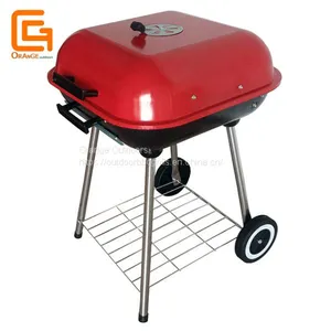 Four Legs Outdoor Bbq Charcoal Square Portable Camping Square Hamburger Barbecue Grill thumbnail-3