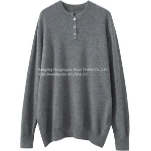 Spring and Autumn Men Fashion Round Neck Red Cashmere Sweater Knitted Pullover Sweater thumbnail-3