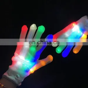 Wholesale Rave Light Flashing Finger Lighting Glow Mittens LED Glow Gloves for Halloween thumbnail-1