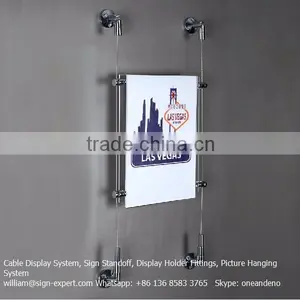 Cable Wire Suspension Advertisement A4 Acrylic Pocket Display thumbnail-1
