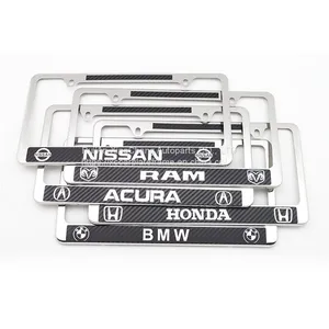 American Stainless Steel Carbon Fiber License Plate Frame U.S. Regulatory License Frame Metal Car License Plate Frame thumbnail-4