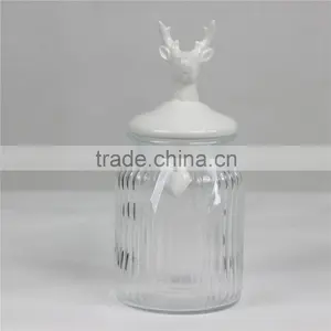 Reindeer Ceramic Bottle,Transparent Ceramic Bottle,Bottle With Bow-knot thumbnail-1