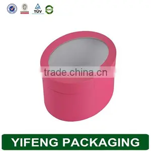 Custom Round Cardboard Gift Packaging Box With Transparent Lid thumbnail-3