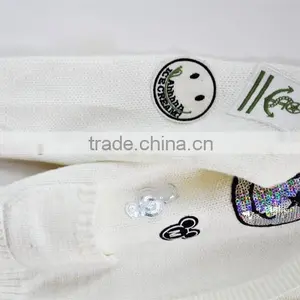 Designer Wool Spinning White Cardigan Sweaters for Girls thumbnail-2