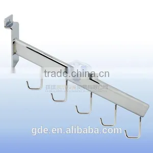5 Hooks Metal Chrome Oval Tube Slatwall Display Hook for Shopfittings thumbnail-1