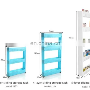 Amazon Hot Sale 3 Levels Slide Out Kitchen Storage 3 Tiers Organizer Kitchen Pantry Storage Plastic Storage Rack With Wheels thumbnail-3