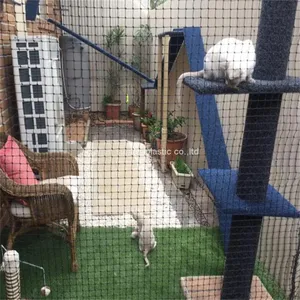 Cat Protection Net for Balcony, 4x3 m 6x3 m 8x3 m Black Cat Net Wire Reinforced With Fixing Rope and Accessories thumbnail-5