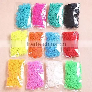 Popular Colorful Rainbow Bands Rubber Kids Kit Bands 200/300/600pcs Factory OEM Cheap Price thumbnail-3