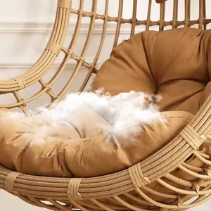 Modern Eco-Friendly PE Rattan Egg Shaped Hanging Chair Factory Price Patio Garden Swing Chair thumbnail-4