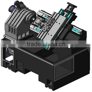 Cnc Lathe Machine CKX36L Slant Bed Design 5" Hydraulic Chuck Gang Tool Living Tool Turret Linear Guideway thumbnail-3