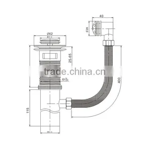 Excellent Quality Lavatory Luxury Pop Up Drain Assembly thumbnail-2