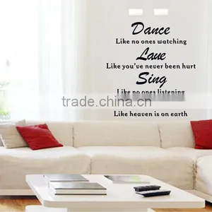 2016 ColorfulHall 100x150cm Handcraft Dancing Like no One is Watching Wall Decals Life Motto Dance Love Removable Wall Sticker thumbnail-4