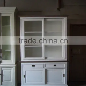 Reproduction Furniture White Wooden Display Cabinet thumbnail-1