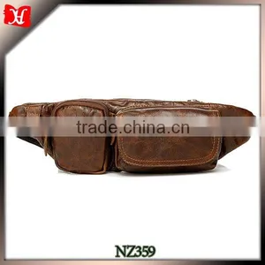 Perfect Top Grain Leather Satchel Waist Bag Men Mens Chest Bag Runners Belt Travel Pouch Quality Choice thumbnail-1
