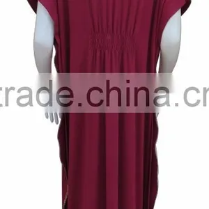 Milk Silk Square Abaya Stylish Muslim Women's Dress With Embroidery on Two Side thumbnail-2