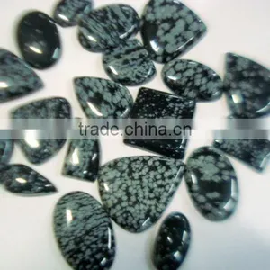 Snowflake Obsidian Semi Precious Stone Cabochons thumbnail-1