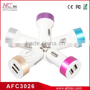 ABS Colorful Hot Sale Wholesale Promotion 2.1a Dual Usb Car Charger thumbnail-2