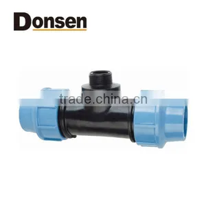 2014 90 TEE WITH THREADED MALE TAKE OFF PP COMPRESSION FITTINGS thumbnail-1