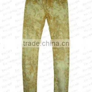 Lady's Colour Paint Jeans -- Yellow thumbnail-1