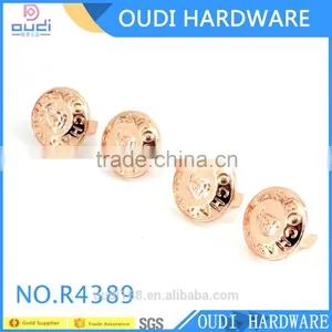 2016 Rose Gold Metal Badge Bag Hardware Painting Logo Plate for Leather Metal Logo Label thumbnail-1