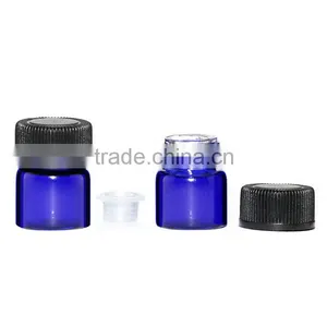 Blue Vial Glass Bottle for Oil /capsule With Dispenser thumbnail-1